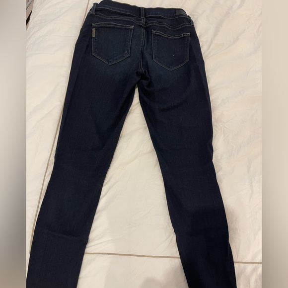 Paige Skinny Maternity Jeans, dark blue wash with elastic side panels - Picture 3 of 5